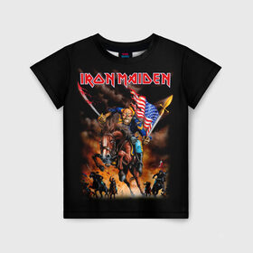 Детская футболка 3D с принтом Iron Maiden в Курске, 100% гипоаллергенный полиэфир | прямой крой, круглый вырез горловины, длина до линии бедер, чуть спущенное плечо, ткань немного тянется | heavy metal | iron maiden | metal | айрон мейден | группы | метал | музыка | рок | хеви метал