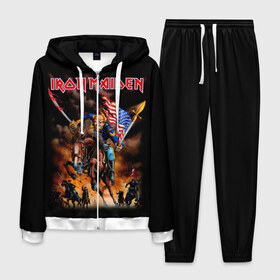 Мужской костюм 3D с принтом Iron Maiden в Курске, 100% полиэстер | Манжеты и пояс оформлены тканевой резинкой, двухслойный капюшон со шнурком для регулировки, карманы спереди | heavy metal | iron maiden | metal | айрон мейден | группы | метал | музыка | рок | хеви метал