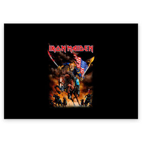 Поздравительная открытка с принтом Iron Maiden в Курске, 100% бумага | плотность бумаги 280 г/м2, матовая, на обратной стороне линовка и место для марки
 | Тематика изображения на принте: heavy metal | iron maiden | metal | айрон мейден | группы | метал | музыка | рок | хеви метал
