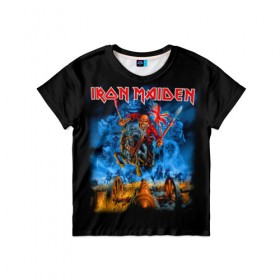Детская футболка 3D с принтом Iron Maiden в Курске, 100% гипоаллергенный полиэфир | прямой крой, круглый вырез горловины, длина до линии бедер, чуть спущенное плечо, ткань немного тянется | heavy metal | iron maiden | metal | айрон мейден | группы | метал | музыка | рок | хеви метал
