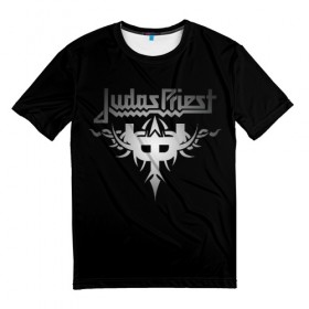 Мужская футболка 3D с принтом Judas Priest в Курске, 100% полиэфир | прямой крой, круглый вырез горловины, длина до линии бедер | judas priest | metal | rock | группы | метал | музыка | рок | хард рок | хэви метал