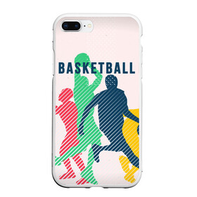 Чехол для iPhone 7Plus/8 Plus матовый с принтом Баскетбол в Курске, Силикон | Область печати: задняя сторона чехла, без боковых панелей | Тематика изображения на принте: баскет | баскетбол | вип | дизайн | люди | мяч | новинка | спорт | спортсмен | топ | тренд | человек