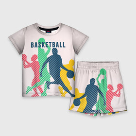 Детский костюм с шортами 3D с принтом Баскетбол в Курске,  |  | Тематика изображения на принте: баскет | баскетбол | вип | дизайн | люди | мяч | новинка | спорт | спортсмен | топ | тренд | человек