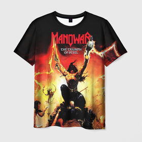 Мужская футболка 3D с принтом Manowar в Курске, 100% полиэфир | прямой крой, круглый вырез горловины, длина до линии бедер | Тематика изображения на принте: heavy metal | manowar | power metal | группы | метал | музыка | пауэр метал | рок | хеви метал