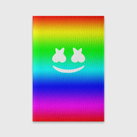 Обложка для паспорта матовая кожа с принтом Marshmello COLORS в Курске, натуральная матовая кожа | размер 19,3 х 13,7 см; прозрачные пластиковые крепления | christopher comstock | dj | marshmello | music | диджей | клубная музыка | клубняк | крис комсток | логотип | маршмэллоу | музыка