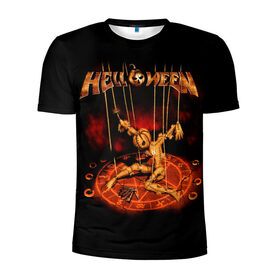 Мужская футболка 3D спортивная с принтом Helloween в Курске, 100% полиэстер с улучшенными характеристиками | приталенный силуэт, круглая горловина, широкие плечи, сужается к линии бедра | heavy metal | helloween | metal | группа | метал | музыка | пауэр метал | рок | хэви метал