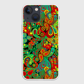 Чехол для iPhone 13 mini с принтом Цветочный орнамент в Курске,  |  | abstraction | branches | ethnic | flora | flowers | nature | ornament | patterns | petals | style | youth | абстракция | ветки | графика | иллюстрация | картинка | лепестки | мода | молодежная | орнамент | природа | рисунок | стиль | узоры | флора