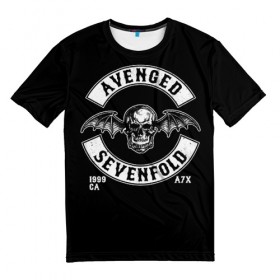 Мужская футболка 3D с принтом Avenged Sevenfold в Курске, 100% полиэфир | прямой крой, круглый вырез горловины, длина до линии бедер | a7x | avenged sevenfold | heavy metal | metal | группы | метал | музыка | прогрессивный метал | рок | хард рок | хэви метал