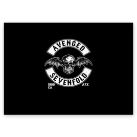 Поздравительная открытка с принтом Avenged Sevenfold в Курске, 100% бумага | плотность бумаги 280 г/м2, матовая, на обратной стороне линовка и место для марки
 | a7x | avenged sevenfold | heavy metal | metal | группы | метал | музыка | прогрессивный метал | рок | хард рок | хэви метал