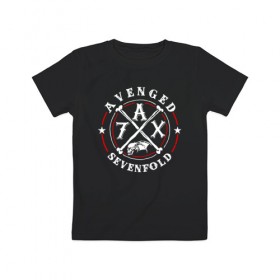Детская футболка хлопок с принтом Avenged Sevenfold в Курске, 100% хлопок | круглый вырез горловины, полуприлегающий силуэт, длина до линии бедер | Тематика изображения на принте: a7x | avenged sevenfold | heavy metal | metal | группы | метал | музыка | прогрессивный метал | рок | хард рок | хэви метал