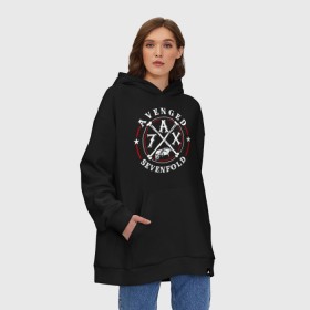 Худи SuperOversize хлопок с принтом Avenged Sevenfold в Курске, 70% хлопок, 30% полиэстер, мягкий начес внутри | карман-кенгуру, эластичная резинка на манжетах и по нижней кромке, двухслойный капюшон
 | a7x | avenged sevenfold | heavy metal | metal | группы | метал | музыка | прогрессивный метал | рок | хард рок | хэви метал