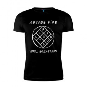 Мужская футболка премиум с принтом Arcade Fire в Курске, 92% хлопок, 8% лайкра | приталенный силуэт, круглый вырез ворота, длина до линии бедра, короткий рукав | Тематика изображения на принте: 