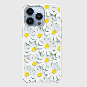 Чехол для iPhone 13 Pro с принтом Ромашки в Курске,  |  | 3д | abstrac | camomiles | field | flora | flowers | nature | ornament | patterns | petals | white | абстракция | белые | графика | зелёный | иллюстрация | картинка | лепестки | мода | молодежная | орнамент | полевые | природа | рисунок