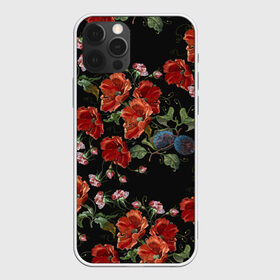 Чехол для iPhone 12 Pro Max с принтом Маки в Курске, Силикон |  | berries | embroidery | field | flo | flowers | ornament | plants | poppies | red | абстракция | вышивка | графика | иллюстрация | красные | лепестки | листья | маки | мода | орнамент | полевые | растения | рисунок | творчество | узоры