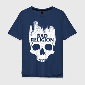 Мужская футболка хлопок Oversize с принтом Bad Religion в Курске, 100% хлопок | свободный крой, круглый ворот, “спинка” длиннее передней части | Тематика изображения на принте: bad religion | hardcore | punk | группы | музыка | панк | панк рок | рок