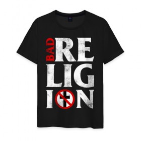 Мужская футболка хлопок с принтом Bad Religion в Курске, 100% хлопок | прямой крой, круглый вырез горловины, длина до линии бедер, слегка спущенное плечо. | bad religion | hardcore | punk | группы | музыка | панк | панк рок | рок