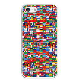 Чехол для iPhone 5/5S матовый с принтом ФЛАГИ в Курске, Силикон | Область печати: задняя сторона чехла, без боковых панелей | Тематика изображения на принте: pattern | материки | мир | паттерн | страны | текстура | флаги | флаги мира | флажки