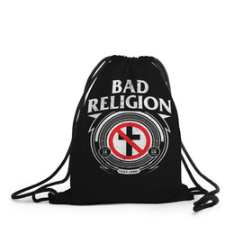 Рюкзак-мешок 3D с принтом Bad Religion в Курске, 100% полиэстер | плотность ткани — 200 г/м2, размер — 35 х 45 см; лямки — толстые шнурки, застежка на шнуровке, без карманов и подкладки | bad religion | hardcore | punk | группы | музыка | панк | панк рок | рок