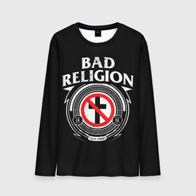 Мужской лонгслив 3D с принтом Bad Religion в Курске, 100% полиэстер | длинные рукава, круглый вырез горловины, полуприлегающий силуэт | Тематика изображения на принте: bad religion | hardcore | punk | группы | музыка | панк | панк рок | рок