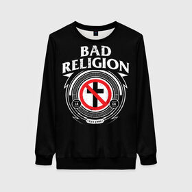 Женский свитшот 3D с принтом Bad Religion в Курске, 100% полиэстер с мягким внутренним слоем | круглый вырез горловины, мягкая резинка на манжетах и поясе, свободная посадка по фигуре | bad religion | hardcore | punk | группы | музыка | панк | панк рок | рок