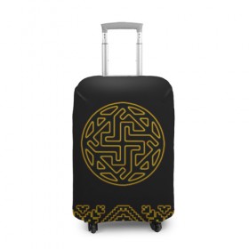 Чехол для чемодана 3D с принтом символ валькирии в Курске, 86% полиэфир, 14% спандекс | двустороннее нанесение принта, прорези для ручек и колес | ethnic | folk | runes | slav | валькирия | руны | русь | славяне | фолк | фольклор | этника | этно | язычество