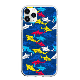 Чехол для iPhone 11 Pro Max матовый с принтом Акулы в Курске, Силикон |  | blue | drawin | fashion | fish | illustration | ocean | predator | red | sea | sharks | style | water | yellow | youth | акулы | вода | графика | жёлтый | иллюстрация | картинка | красный | мода | молодежная | море | океан | рисунок | рыба | син