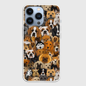 Чехол для iPhone 13 Pro с принтом Собаки в Курске,  |  | бульдог | вельшкорги | весёлые | гончая | графика | далматинец | добрые | домашние | животные | иллюстрация | картинка | кинолог | коллаж | колли | лайка | мастиф | мода | молодежная | п | пемброк