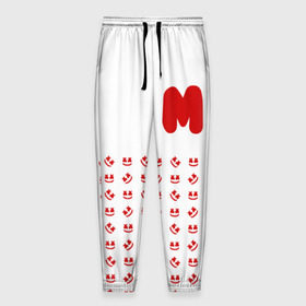 Мужские брюки 3D с принтом MARSHMELLO в Курске, 100% полиэстер | манжеты по низу, эластичный пояс регулируется шнурком, по бокам два кармана без застежек, внутренняя часть кармана из мелкой сетки | marsh | marshmallow | marshmello | marshmelo | mello | music | smile | диджей | лого | маршмеллов | маршмеллоу | маршмеллу | маршмело | маршмелов | маршмелоу | музыка | музыкант | рожица | трэп | улыбка | хаус