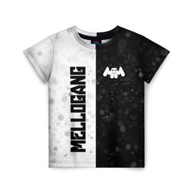 Детская футболка 3D с принтом MELLOGANG в Курске, 100% гипоаллергенный полиэфир | прямой крой, круглый вырез горловины, длина до линии бедер, чуть спущенное плечо, ткань немного тянется | Тематика изображения на принте: gang | marsh | marshmallow | marshmello | marshmelo | mello | mellogang | music | диджей | лого | маршмеллов | маршмеллоу | маршмеллу | маршмело | маршмелов | маршмелоу | музыка | музыкант | трэп | улыбка | хаус