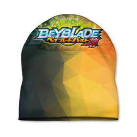 Шапка 3D с принтом beyblade логотип в Курске, 100% полиэстер | универсальный размер, печать по всей поверхности изделия | beyblade | beyblade burst | tomy beyblade | бейблэйд бердс | бейблэйд берст