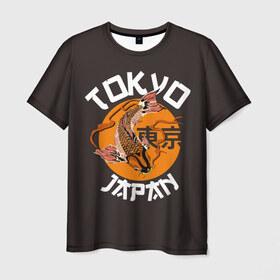 Мужская футболка 3D с принтом Токио в Курске, 100% полиэфир | прямой крой, круглый вырез горловины, длина до линии бедер | Тематика изображения на принте: carp | city | country | fashio | fish | gold | great | hieroglyphs | japan | koi | sun | symbol | tokyo | акварель | большое | город | графика | золотая | иероглифы | иллюстрация | карп | картинка | кои | мода | рисунок | рыбка | символ | солнце