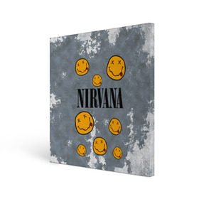 Холст квадратный с принтом NIRVANA в Курске, 100% ПВХ |  | nirvana | альтернативный рок | гранж | группа | курт кобейн | логотип нирвана | музыка | нирвана | песни | рок