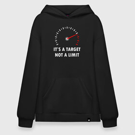 Худи SuperOversize хлопок с принтом Its a target, not a limit в Курске, 70% хлопок, 30% полиэстер, мягкий начес внутри | карман-кенгуру, эластичная резинка на манжетах и по нижней кромке, двухслойный капюшон
 | bike | байкер | лимит | мотоспорт | мотоцикл | скорость | стрелка | тахометр | цель