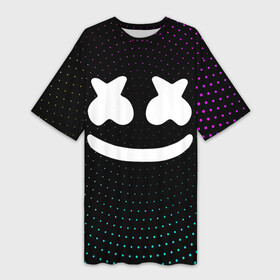 Платье-футболка 3D с принтом MARSHMELLO Black в Курске,  |  | black | marsh | marshmallow | marshmello | marshmelo | mello | music | smile | диджей | лого | маршмеллов | маршмеллоу | маршмеллу | маршмело | маршмелов | маршмелоу | музыка | музыкант | трэп | улыбка | хаус