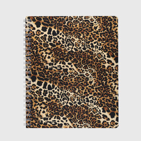 Тетрадь с принтом Леопард в Курске, 100% бумага | 48 листов, плотность листов — 60 г/м2, плотность картонной обложки — 250 г/м2. Листы скреплены сбоку удобной пружинной спиралью. Уголки страниц и обложки скругленные. Цвет линий — светло-серый
 | camouflage | cat | disguise | fashion | illustration | jungle | leopard | predator | skin | spots | style | wild | youth | графика | джунгли | дикий | иллюстрация | камуфляж | картинка | кошка | леопард | маскировка | мода | молодежная | пятна | рисунок |
