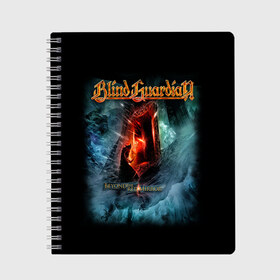 Тетрадь с принтом Blind Guardian в Курске, 100% бумага | 48 листов, плотность листов — 60 г/м2, плотность картонной обложки — 250 г/м2. Листы скреплены сбоку удобной пружинной спиралью. Уголки страниц и обложки скругленные. Цвет линий — светло-серый
 | Тематика изображения на принте: blind guardian | heavy metal | metal | группа | метал | музыка | пауэр метал | рок | хэви метал