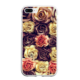 Чехол для iPhone 7Plus/8 Plus матовый с принтом Шоколадные розы в Курске, Силикон | Область печати: задняя сторона чехла, без боковых панелей | бабушке | девочке | девушке | дочке | желтые цветы | женщине | маме | подруге | природа | розовые цветы | розы | сестре | теще | тюльпаны | цветы