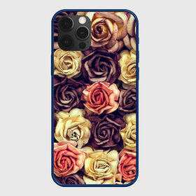 Чехол для iPhone 12 Pro с принтом Шоколадные розы в Курске, силикон | область печати: задняя сторона чехла, без боковых панелей | Тематика изображения на принте: бабушке | девочке | девушке | дочке | желтые цветы | женщине | маме | подруге | природа | розовые цветы | розы | сестре | теще | тюльпаны | цветы