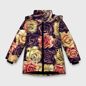 Зимняя куртка для девочек 3D с принтом Шоколадные розы в Курске, ткань верха — 100% полиэстер; подклад — 100% полиэстер, утеплитель — 100% полиэстер. | длина ниже бедра, удлиненная спинка, воротник стойка и отстегивающийся капюшон. Есть боковые карманы с листочкой на кнопках, утяжки по низу изделия и внутренний карман на молнии. 

Предусмотрены светоотражающий принт на спинке, радужный светоотражающий элемент на пуллере молнии и на резинке для утяжки. | бабушке | девочке | девушке | дочке | желтые цветы | женщине | маме | подруге | природа | розовые цветы | розы | сестре | теще | тюльпаны | цветы