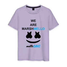 Мужская футболка хлопок с принтом Marshmello (MELLOGANG) в Курске, 100% хлопок | прямой крой, круглый вырез горловины, длина до линии бедер, слегка спущенное плечо. | christopher comstock | dj | marshmello | mellogang | music | диджей | клубная музыка | клубняк | крис комсток | логотип | маршмеллоу | музыка