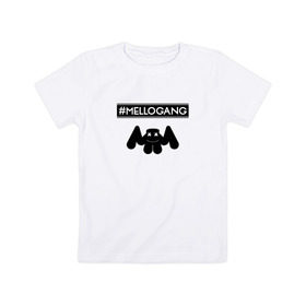 Детская футболка хлопок с принтом MELLOGANG (MARSHMELLO) в Курске, 100% хлопок | круглый вырез горловины, полуприлегающий силуэт, длина до линии бедер | Тематика изображения на принте: 