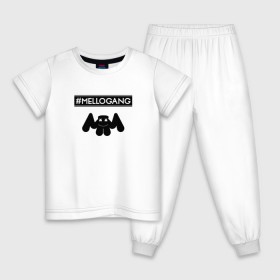 Детская пижама хлопок с принтом MELLOGANG (MARSHMELLO) в Курске, 100% хлопок |  брюки и футболка прямого кроя, без карманов, на брюках мягкая резинка на поясе и по низу штанин
 | Тематика изображения на принте: 