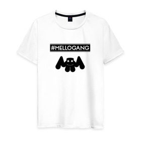 Мужская футболка хлопок с принтом MELLOGANG (MARSHMELLO) в Курске, 100% хлопок | прямой крой, круглый вырез горловины, длина до линии бедер, слегка спущенное плечо. | Тематика изображения на принте: 