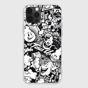 Чехол для iPhone 12 Pro Max с принтом Черно-Белое Граффити в Курске, Силикон |  | Тематика изображения на принте: street art | арт | банка | белый | кисти | краска | надпись | роспись | стена | стикербомбинг | улица | черный