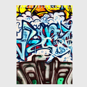 Скетчбук с принтом Graffiti в Курске, 100% бумага
 | 48 листов, плотность листов — 100 г/м2, плотность картонной обложки — 250 г/м2. Листы скреплены сверху удобной пружинной спиралью | grafity | paint | street art | urban | город | граффити | искусство | кирпичи | краски | рисунки | стена | улицы | уличное искусство