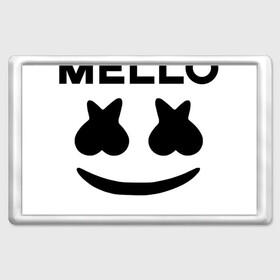 Магнит 45*70 с принтом KEEP IT MELLO (Marshmello) в Курске, Пластик | Размер: 78*52 мм; Размер печати: 70*45 | Тематика изображения на принте: christopher comstock | dj | keep it mello | marshmello | mello | music | диджей | клубная музыка | клубняк | крис комсток | логотип | маршмеллоу | музыка