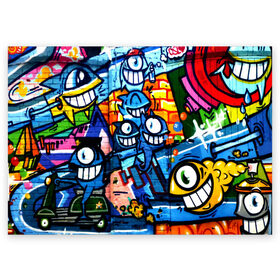 Поздравительная открытка с принтом GRAFFITI EXCLUSIVE в Курске, 100% бумага | плотность бумаги 280 г/м2, матовая, на обратной стороне линовка и место для марки
 | Тематика изображения на принте: grafity | paint | street art | urban | город | граффити | искусство | кирпичи | краски | рисунки | стена | улицы | уличное искусство