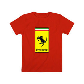 Детская футболка хлопок с принтом Corleone Ferrari в Курске, 100% хлопок | круглый вырез горловины, полуприлегающий силуэт, длина до линии бедер | 