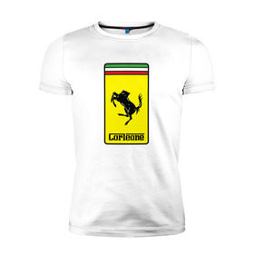 Мужская футболка премиум с принтом Corleone Ferrari в Курске, 92% хлопок, 8% лайкра | приталенный силуэт, круглый вырез ворота, длина до линии бедра, короткий рукав | 