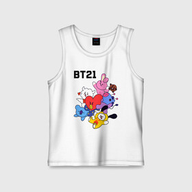 Детская майка хлопок с принтом BT21 Mascots в Курске,  |  | bangtan boys | bt21mascots | bts | chimmy | cooky | koya | mang | rj | shooky | tata | van